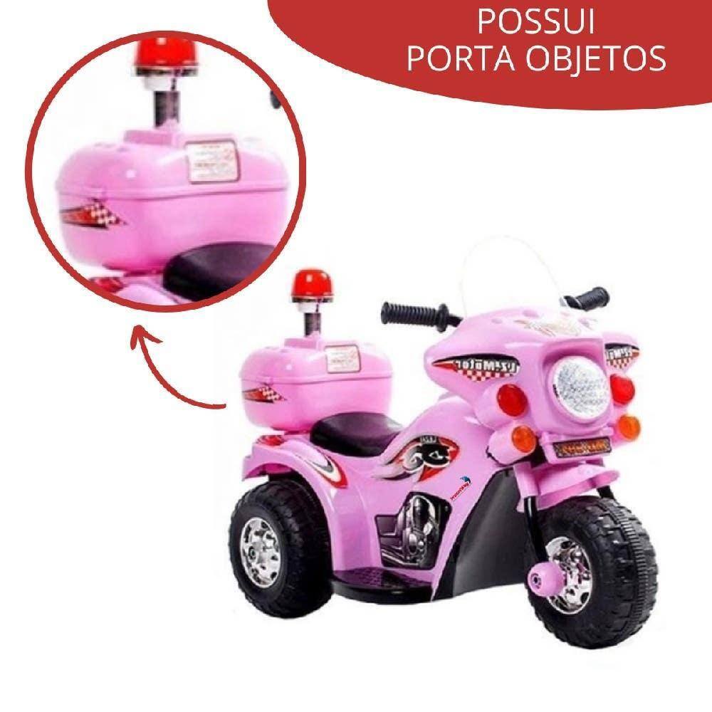 Moto Eletrica Infantil Motocross Rosa Homeplay 242