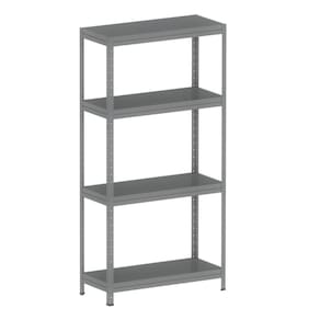Estante De Aço Multiuso Pesada Cinza 185X92x40 4 Prateleiras Pandin