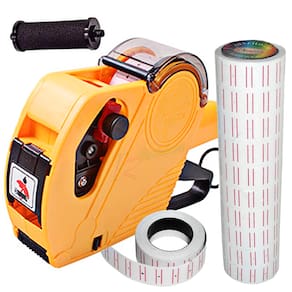 Kit10 Rolo Etiquetas+etiquetadora Marcador D Preço Vermelho