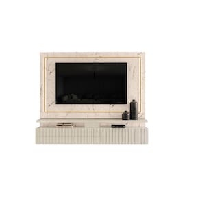 Painel Bancada Suspensa Para Tv Até 75`` Led 2 Gavetas Gaia - Madetec