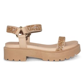 Sandália Flat Vizzano Feminina Papete Strass Tratorada 6499.103