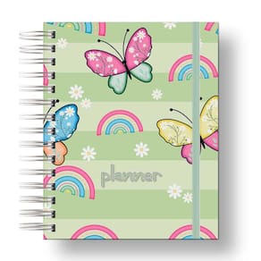 Planner Uau 2024 Borboleta Verde Para palnejamento Anual, Organização Diaria.