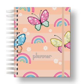 Planner Uau 2024 Borboleta laranjada  Para palnejamento Anual, Organização Diaria.