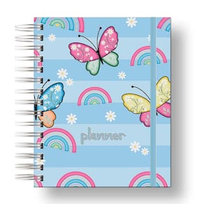Planner Uau 2024 Borboleta Azul Para palnejamento Anual, Organização Diaria.