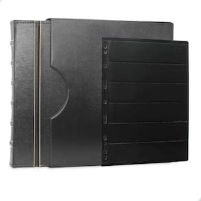 Álbum de Luxo Preto Gigante 50 fls p/ Selos 6 Espaços 28x21