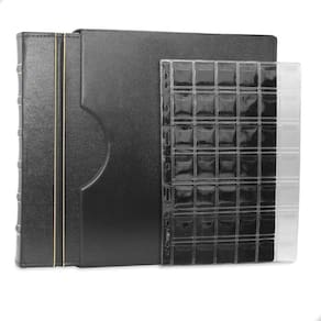 Álbum de Luxo Preto Gigante 20 Folhas de 30 Bolsos 28x21