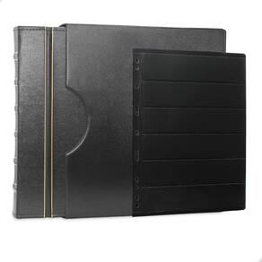 Álbum de Luxo Preto Gigante 20 fls Selos 6 Espaços 28x21