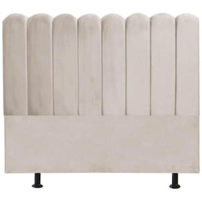 Cabeceira Nuvem Cama Box Queen 160 cm Alanis Suede Bege