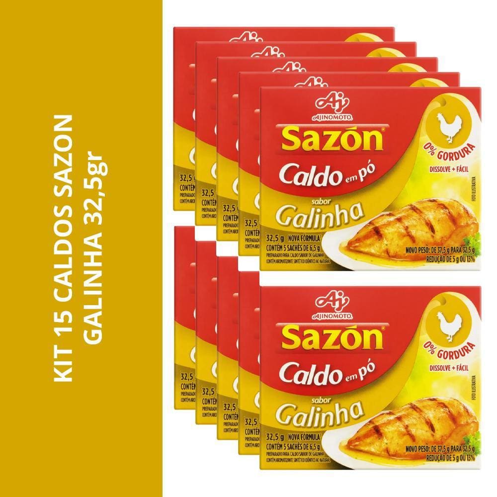 Kit 15 Caldos Sazon Galinha 32,5Gr