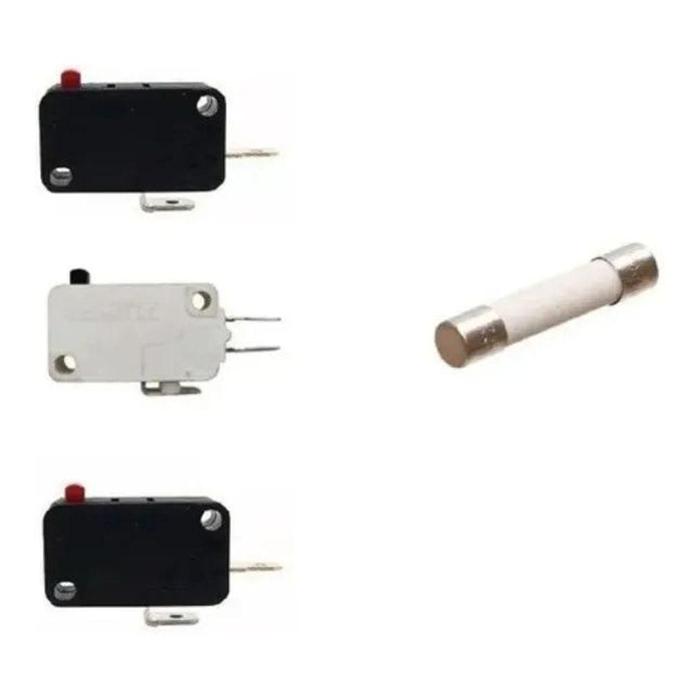 Kit 3 Micro Chave + Fusível 20a Microondas Electrolux Consul