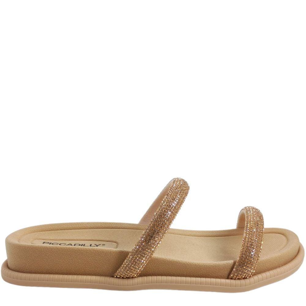 Tamanco Feminino Papete Casual Dia a Dia com Strass Piccadilly 477007