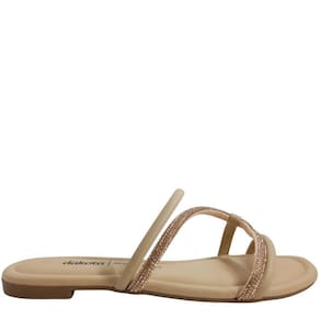 Tamanco Rasteira Feminino Casual Dia a Dia com Strass Dakota Y6975