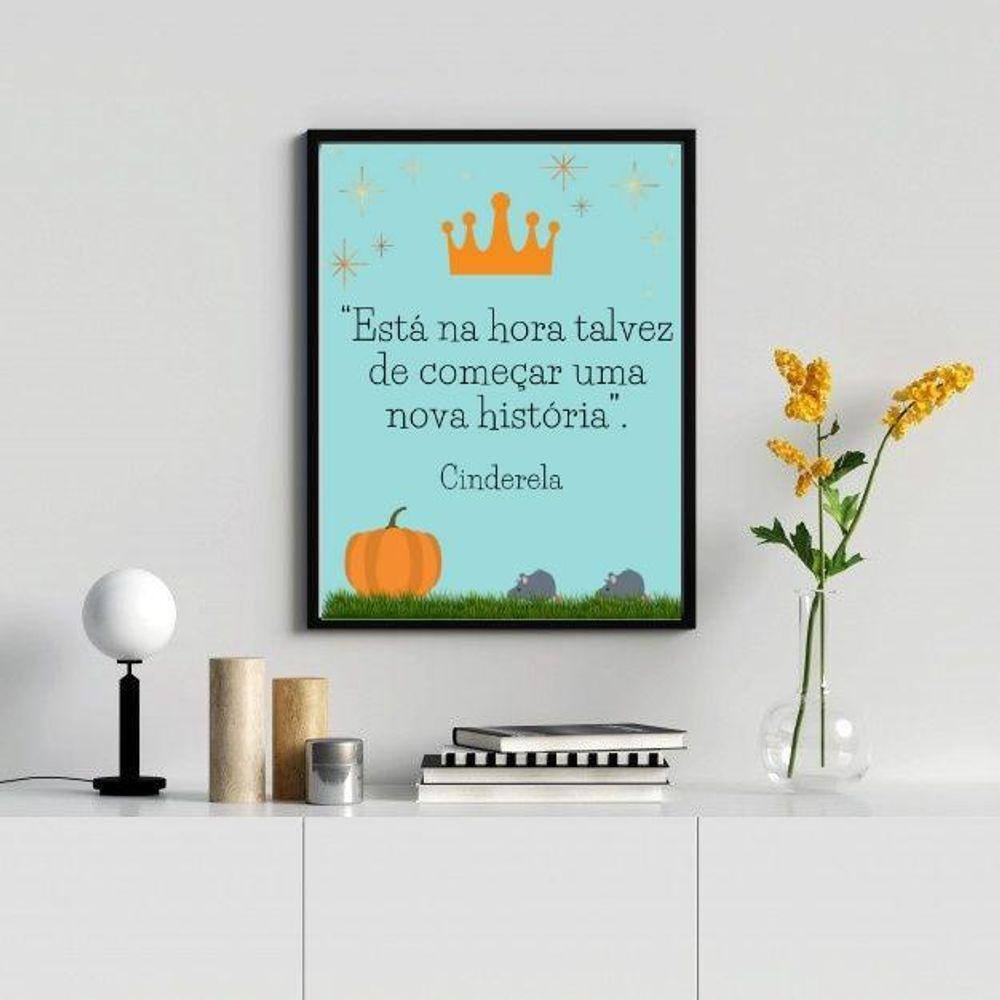 Quadro Decorativo 24x18cm Moldura de Madeira Preto Brilhante