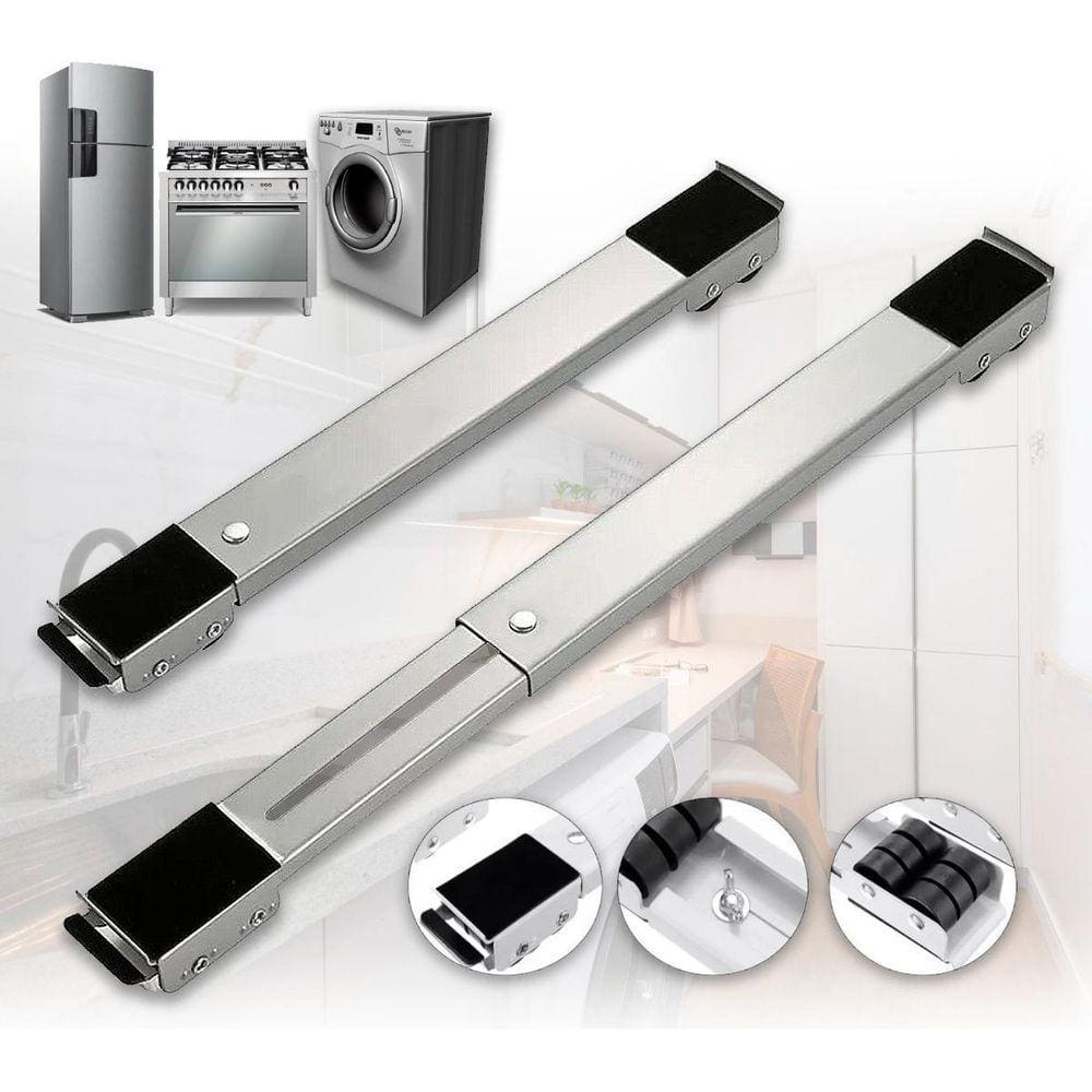 Suporte Base Rodinhas Ajustável para Geladeira Fogão Máquina