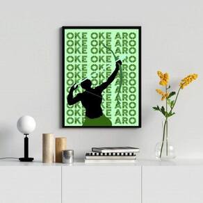 Quadro Decorativo Oxóssi Ake Aro 45x34cm - Com Vidro