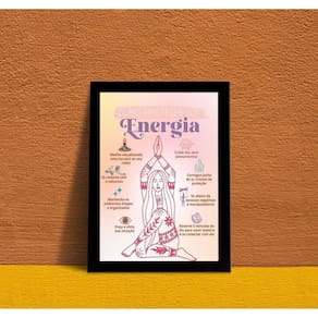 Quadro Decorativo Energia 33x24cm - Moldura Branca