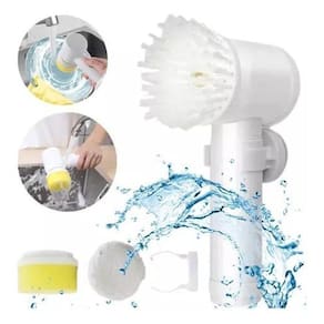 Escova Limpeza Mágica 5X1 Flex Elétrica - ABS+Nylon - Branca