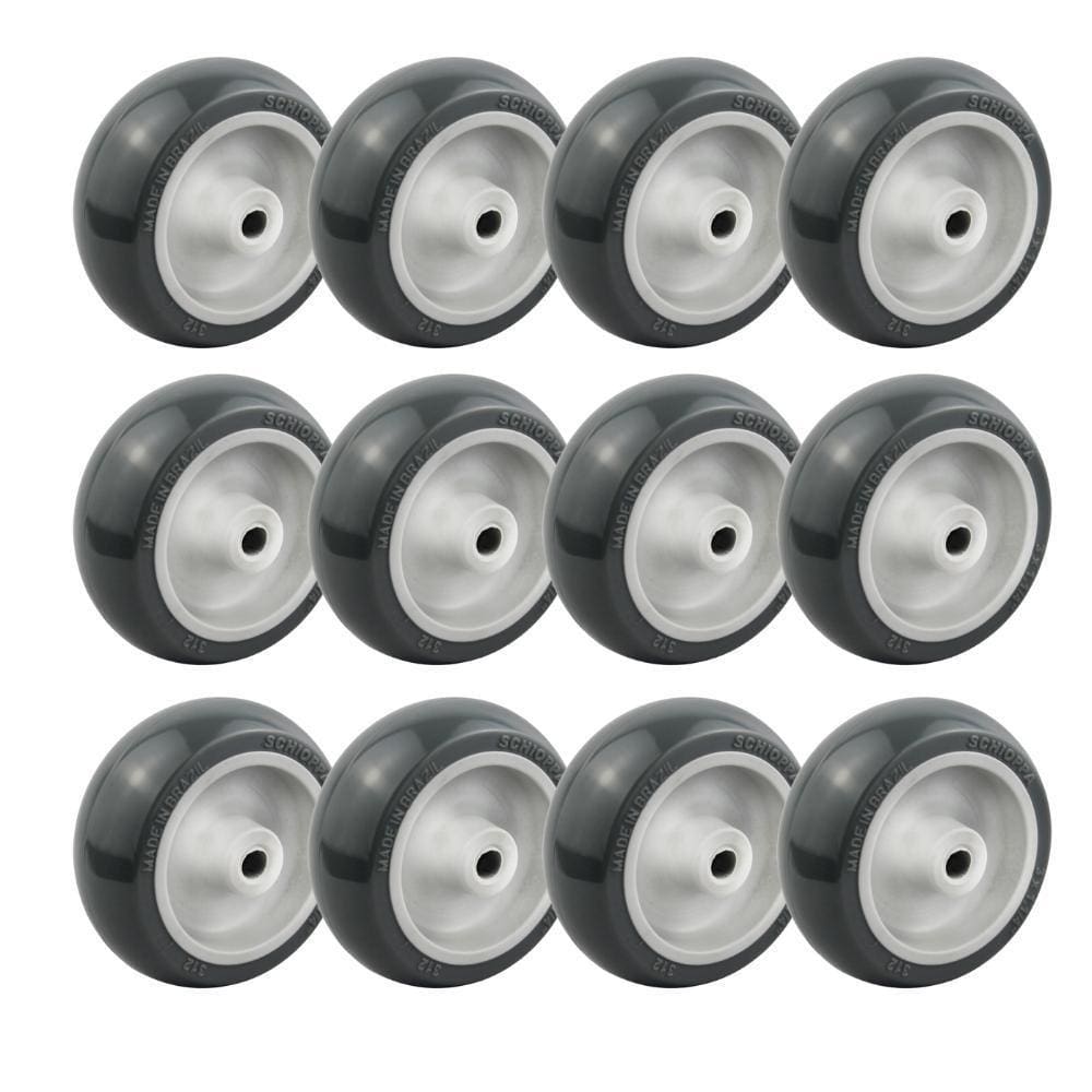 Kit Rodas 3 Pol. R 312 BP 60kg para Carrinhos 12 Unidades