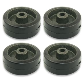 Roda 312 Ferro com Borracha 150kg 4 un - Preto