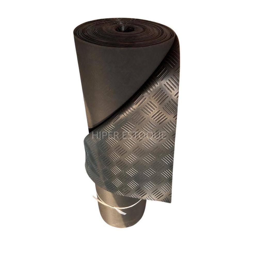 Tapete Borracha Elite Xadrez 3mm 1,0m x 1m - Preto