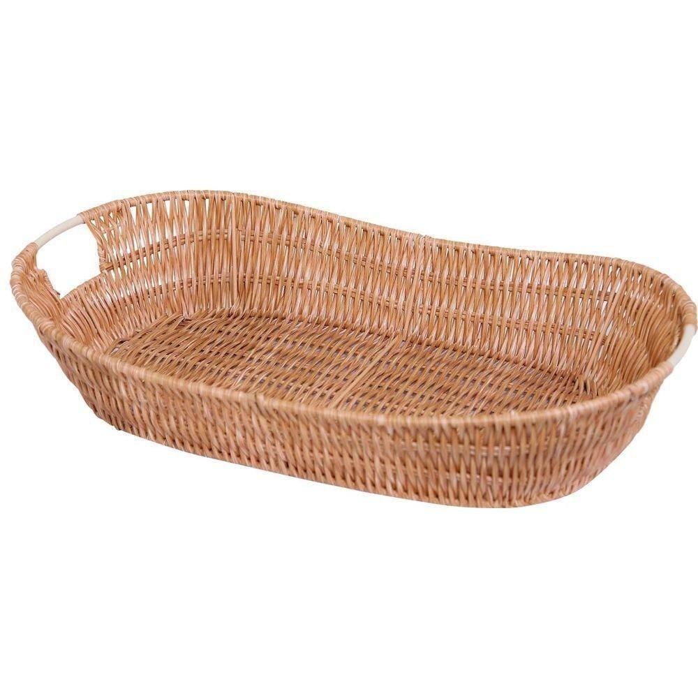 Cesta Oval Grande 48 Cm 31 Cm X 11 Cm Marrom Claro