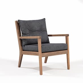 Poltrona para Jardim em Madeira Maciça Riade Stain Castanho/Preto