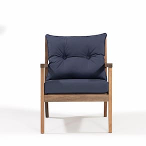Poltrona para Jardim em Madeira Maciça Riade Stain Castanho/Azul