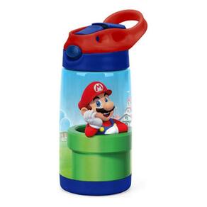 Garrafa de Aço Inoxidável 500ml Super Mario com Canudo
