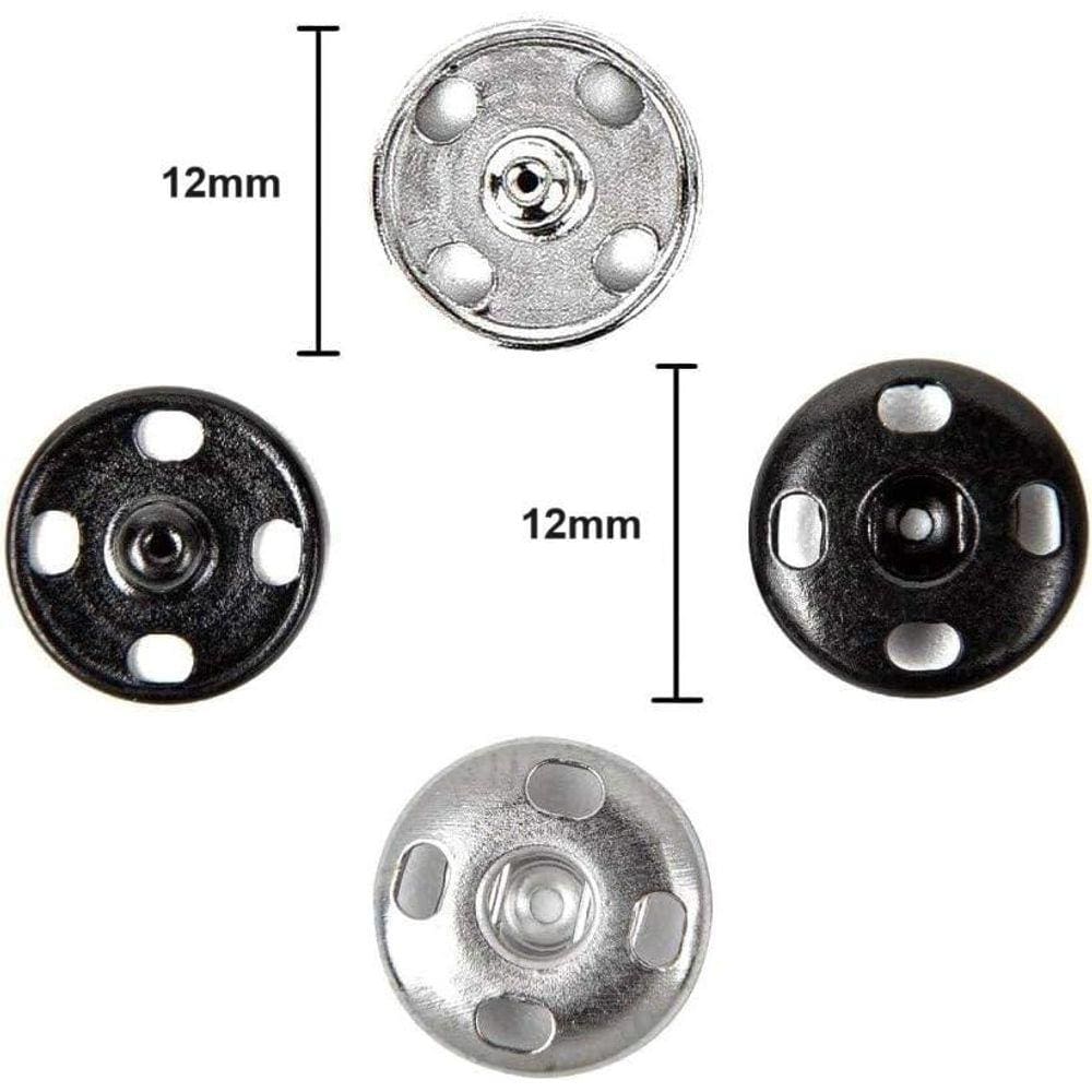 Colchete Pressão N.2 Níquel 12mm 20 Peças