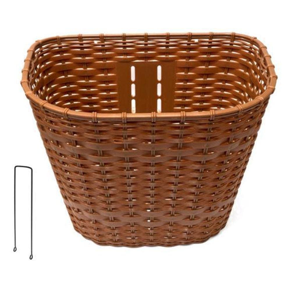 Cesta Aro 26 Oval Marrom c/ Suporte Preto - Logan