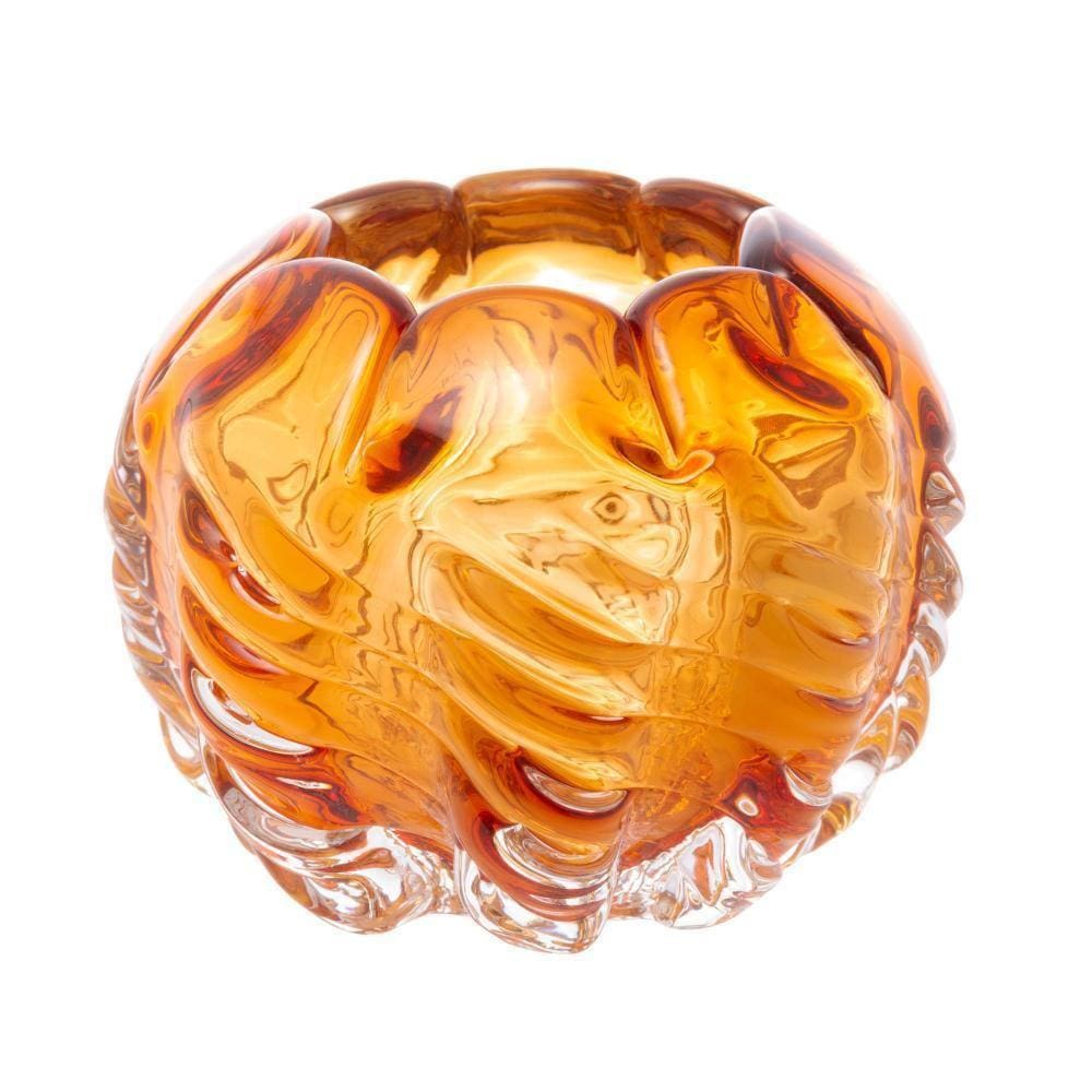 Centro de Mesa Wolff Italy de Vidro Âmbar 12cm x 9,5cm