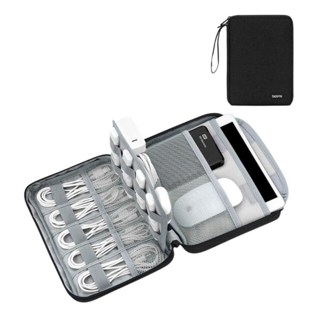 Case Organizador p/ Acessórios Eletrônicos Preto 22,6cm