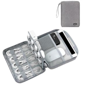 Case Organizador Eletrônicos Cinza 22,6cm x 16cm - Poliéster