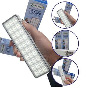 Kit 20 Luminária Emergência 30 LEDs Super Slim Segurimax