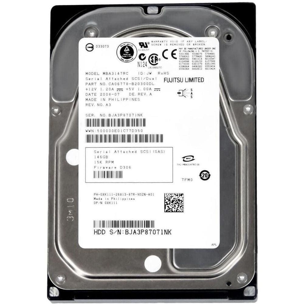 HD SAS Dell 146GB 15k 3.5 0XK111 - 1 Ano Garantia