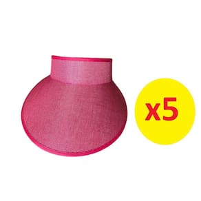 Viseira Rosa Aba 12cm Elástico Praia Verão 5 Unidades