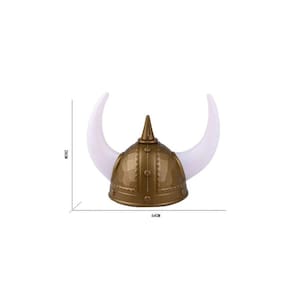 Capacete Vicking Gladiador Chifre Longo Dourado Festas