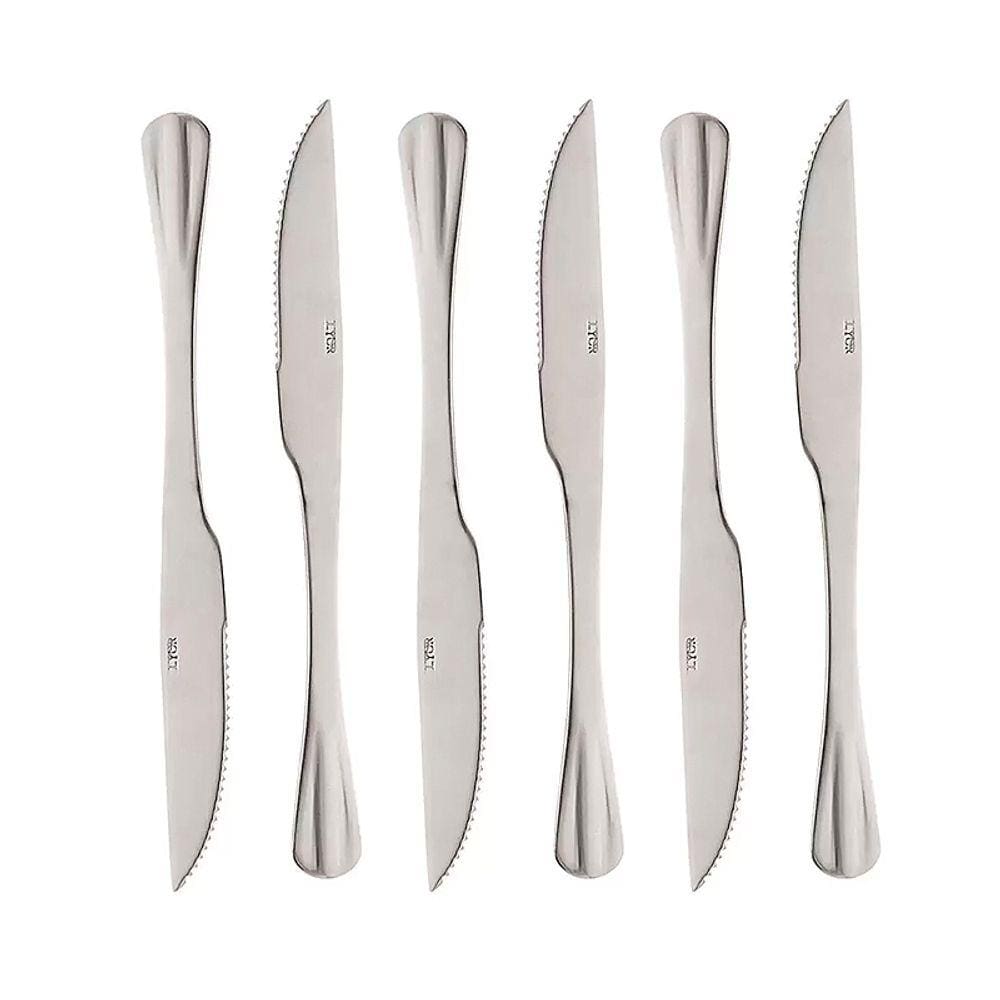 Conjunto de 6 Facas Positano de Aço Inox Prata - 1272 - Lyor