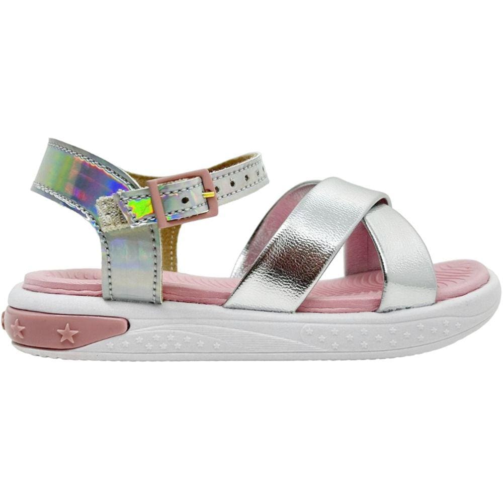 Sandália Infantil Menina Casual Dia a Dia com Corte Holográfico Molekinha 2730.101