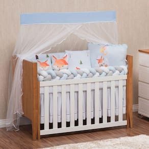 Kit Berço 10 Peças Fofura Fox Azul Bebê Brubrelel