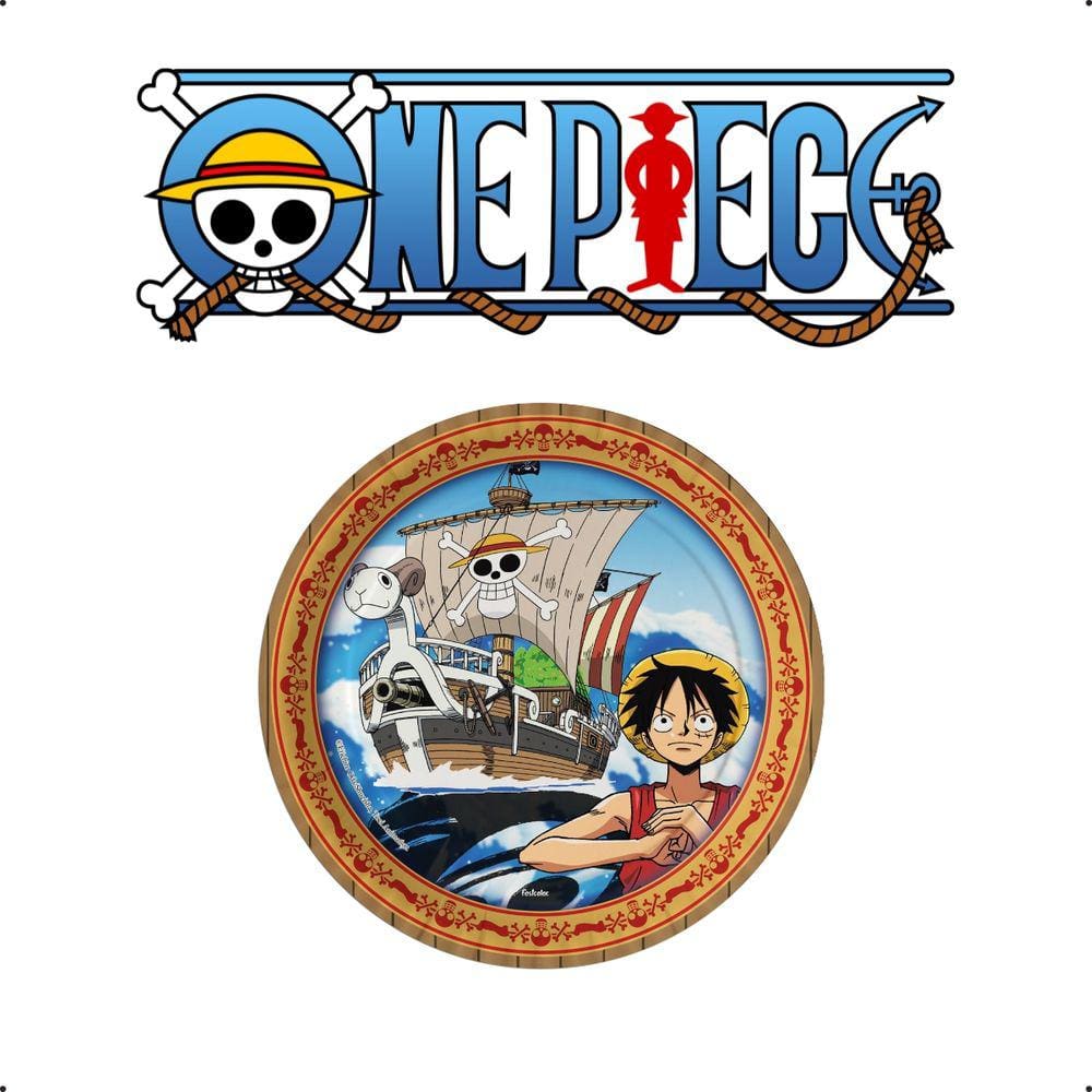 Prato One Piece Festa Infantil Aniversario Kit 8 Unidades