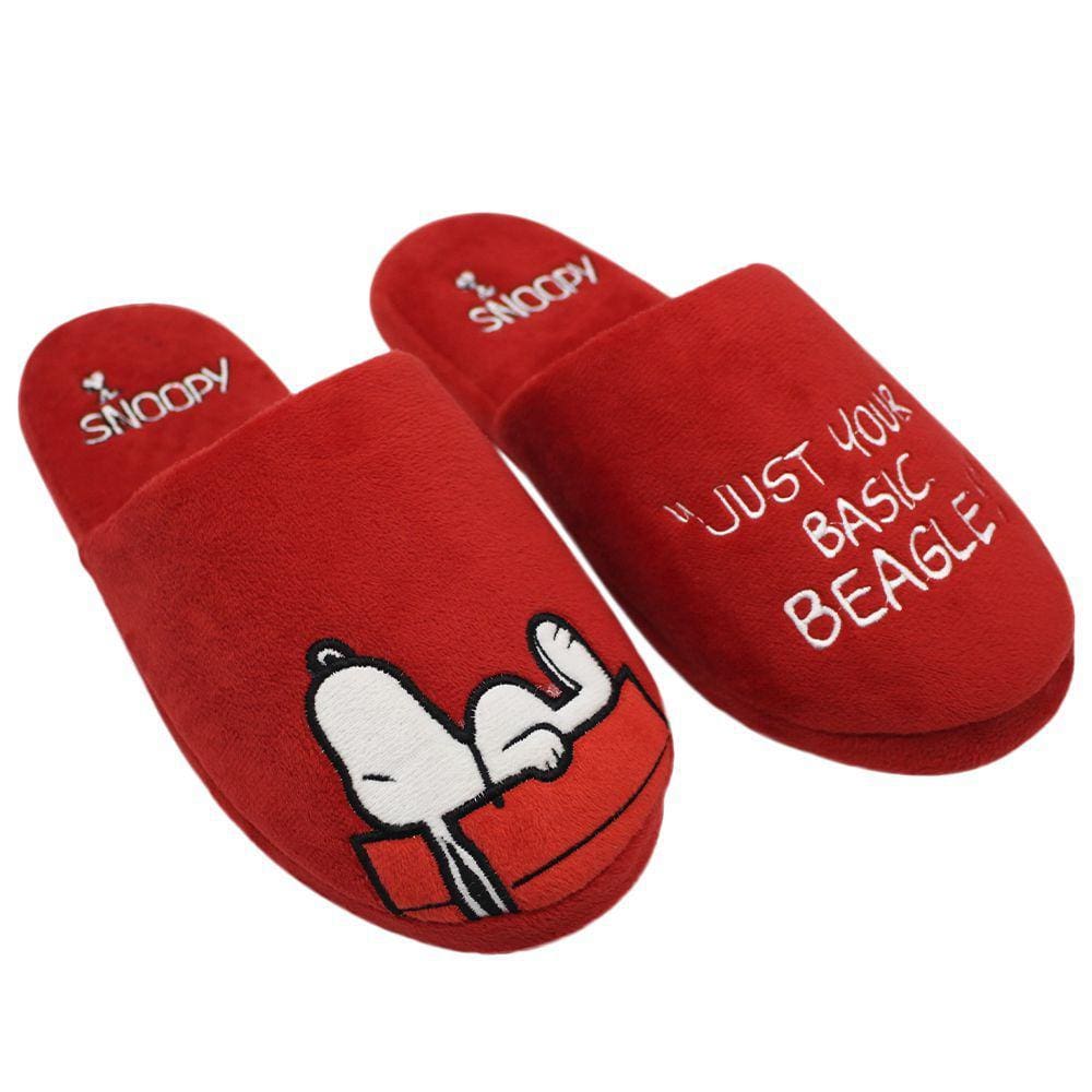Snoopy Pantufa Chinelo De Quarto Unissex Adulto Vermelho Oficial Peanuts