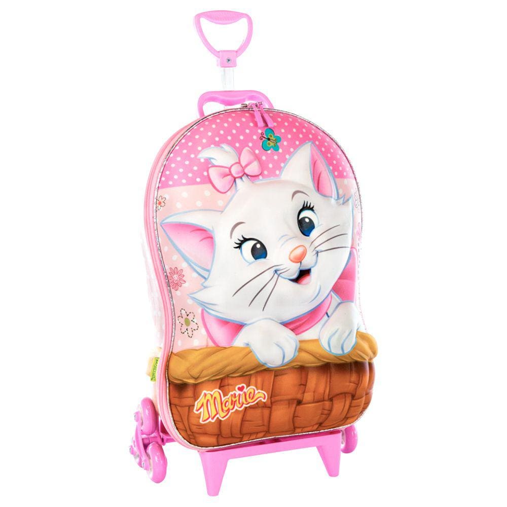 Mochila 3D de Rodinhas Infantil - Disney - Gata Marie - Maxtoy