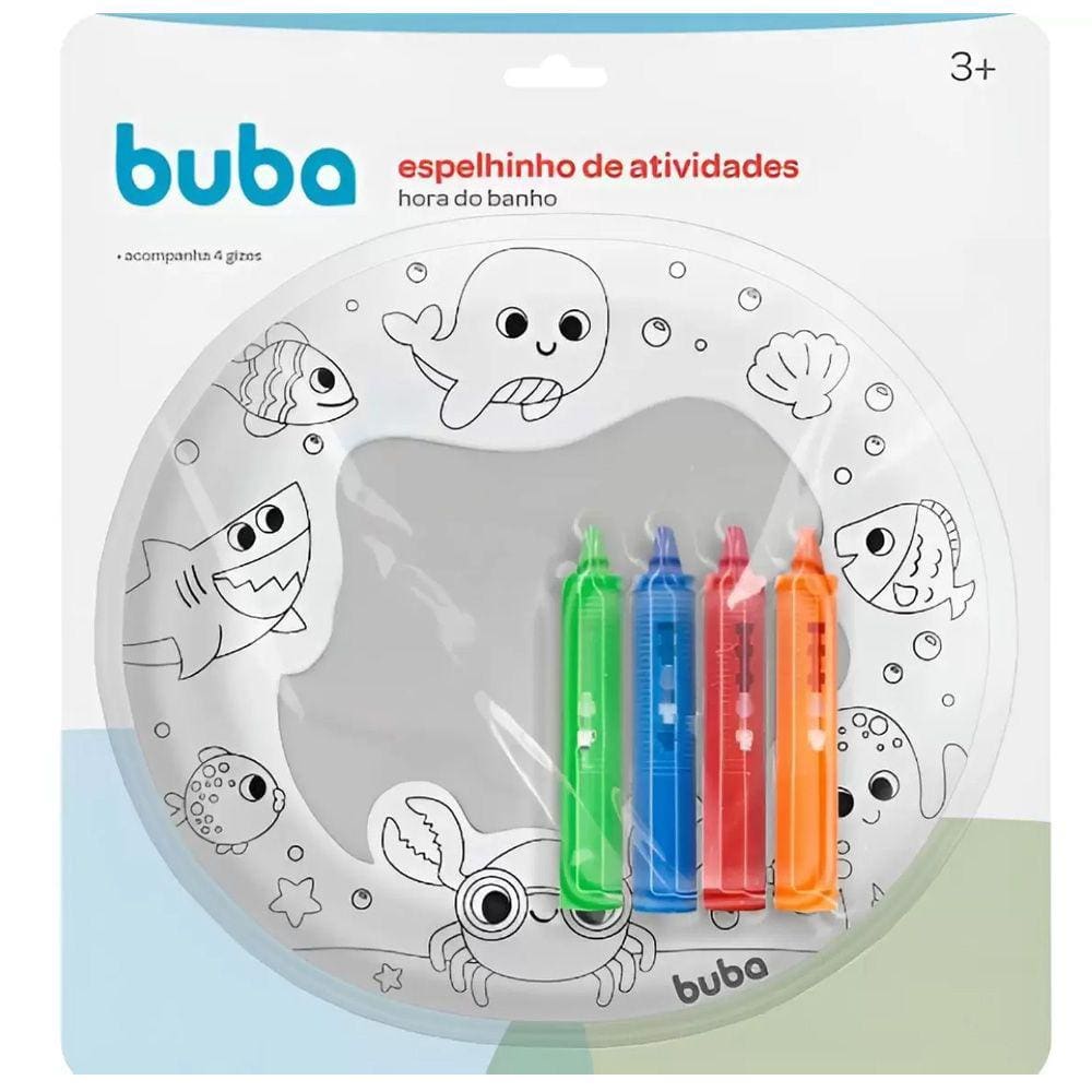 Espelhinho de Atividades Com Giz Para Banho Buba