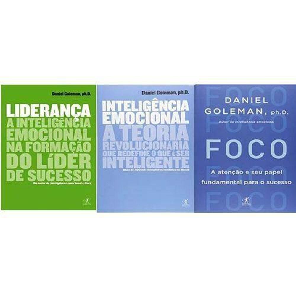 Kit 3 Livros Daniel Goleman Liderança Foco Inteligencia