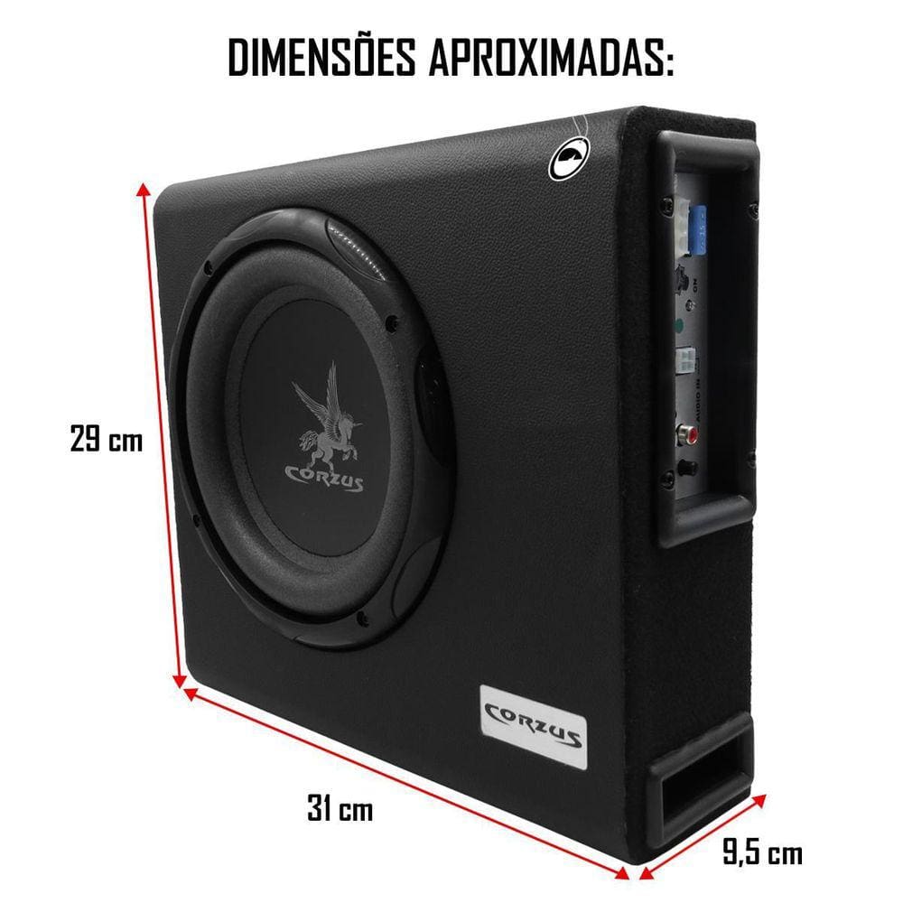 Caixa Amplificada Automotiva Mini Slim Cxms 200 8``