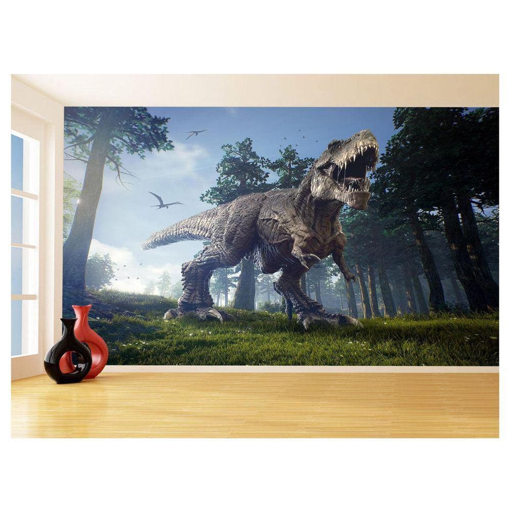Papel De Parede 3D Animais Dinossauro Jurassic 3,5M Anm433