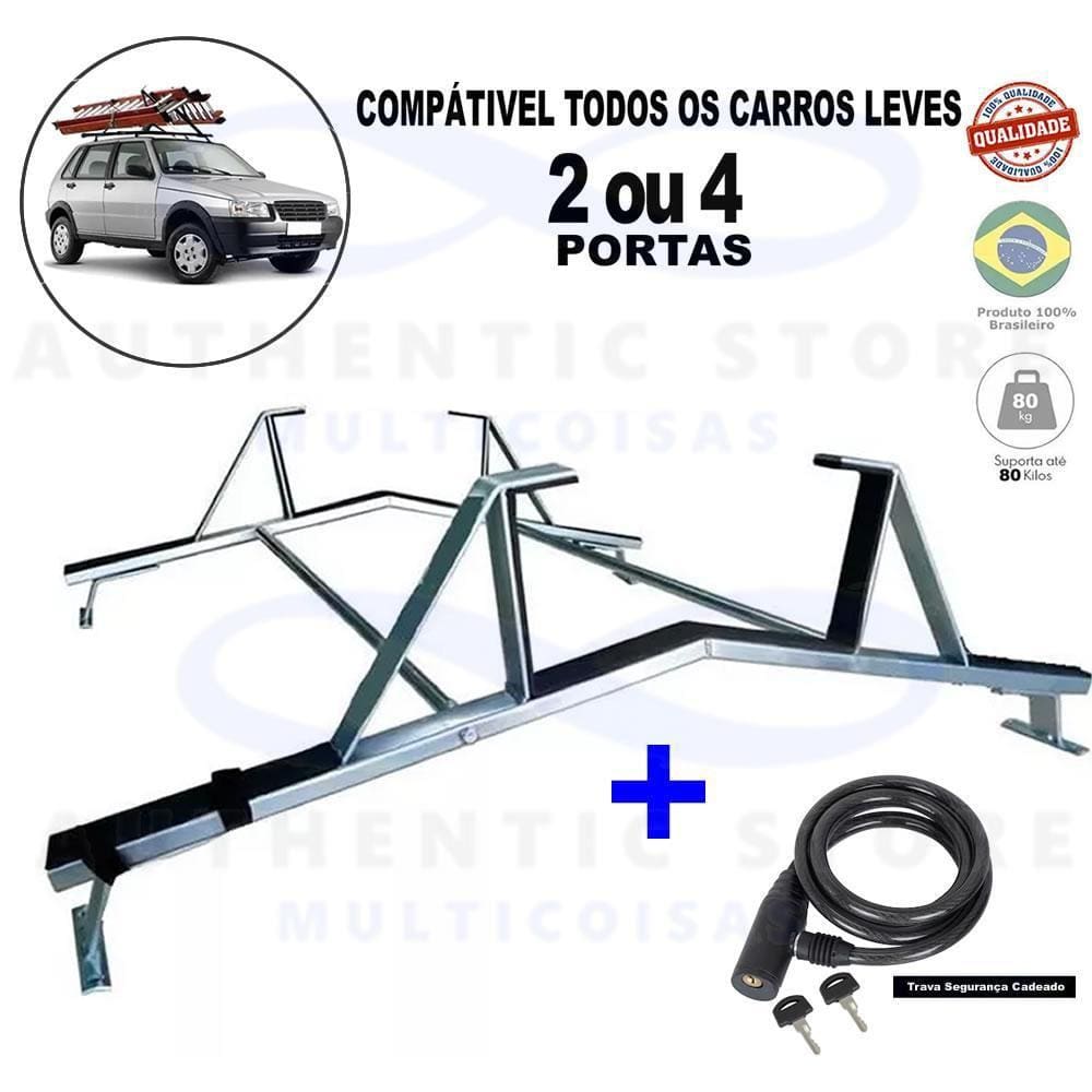 Rack Teto Escada Ford Fiesta Todos Modelos + 1 Trava Seg