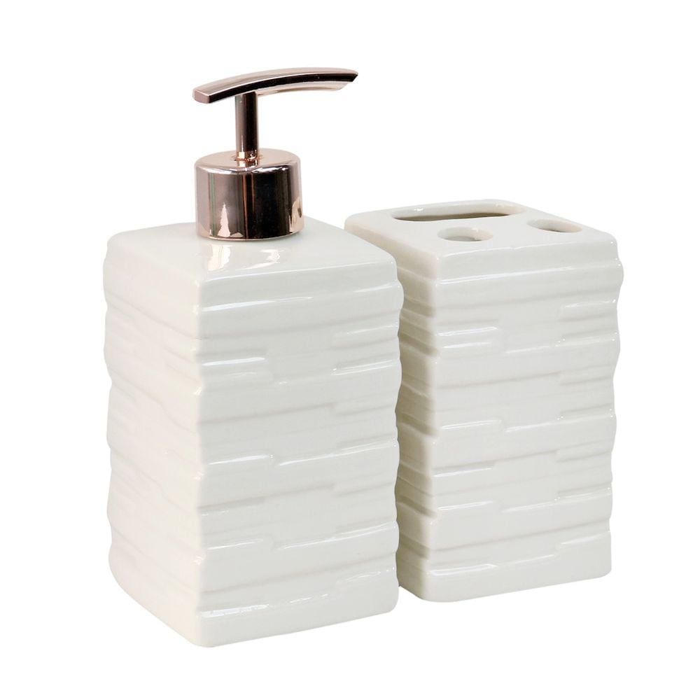 Jogo De Banheiro De Porcelana 2 Peças 400ml