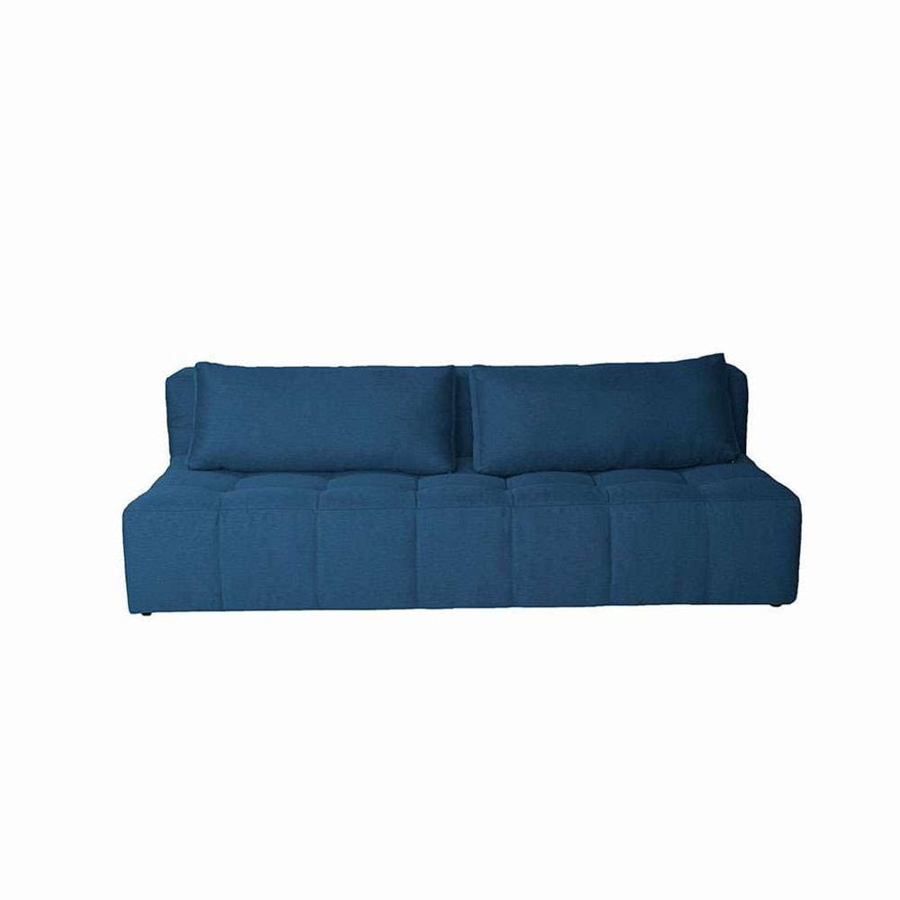 sofá 3 lugares modular soho linho azul marinho